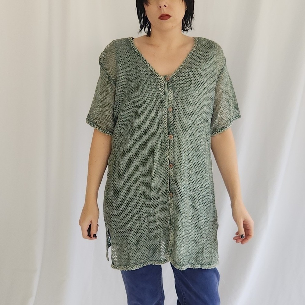 90s Sage Green Whimsigoth Layered Top